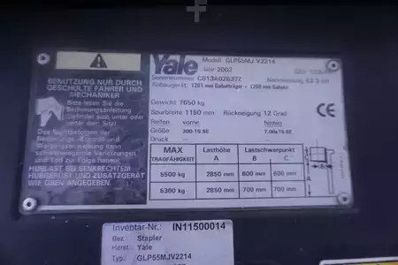 Gázüzemű targoncák 2002  Yale GLP 55MJ - 5,5 Tonner (11)