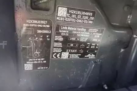 3-wiel elektrische heftrucks 2018  Linde E 14-02 - Triplex - 6.988 Stunden (9)