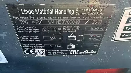 Elektrische palletwagens 2019  Linde T 20 AP (13)
