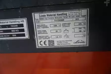 Ruční vysokozdvižný vozík 2019  Linde L 12i - Nur 1.192 Stunden (2)