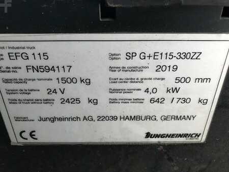 3-wiel elektrische heftrucks 2019  Jungheinrich EFG115 (9)
