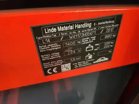 Hochhubwagen 2017  Linde L14 // 1.573 Std. (3)