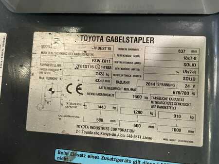 Elektromos 3 kerekű 2014  Toyota 7FBEST 15 // Triplex // 1061 Std. (7)