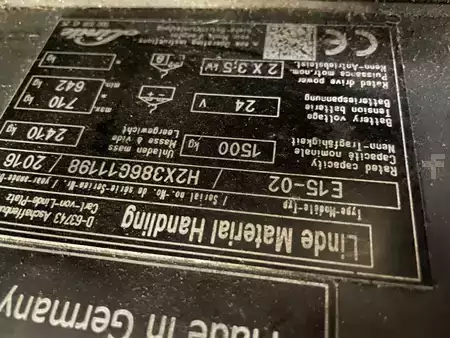 Elektryczne 3-kołowe 2016  Linde E 15 // Seitenschieber // Duplex // 6.728 Std (8)