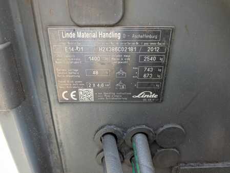 3-wiel elektrische heftrucks 2012  Linde E 14 // Triplex // Seitenschieber // Batterie 2019 (7)