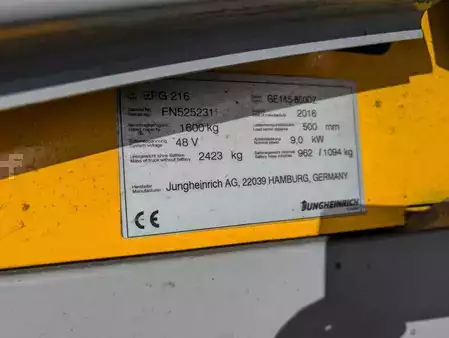 Electric - 3 wheels 2016  Jungheinrich EFG 216 / 2026 Batterie refurbished/ Lastschutzgitter (7)