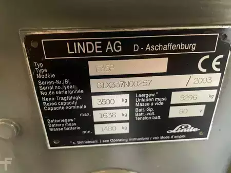 Elektro 4 Rad 2003  Linde E 35 P // Triplex // Seitenschieber // Zinkenversteller (7)