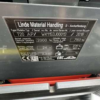Niederhubwagen 2018  Linde T20AP (1153) Li-On (19)