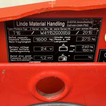 Nízkozdvižný vozík 2016  Linde T16 (1152) (11)