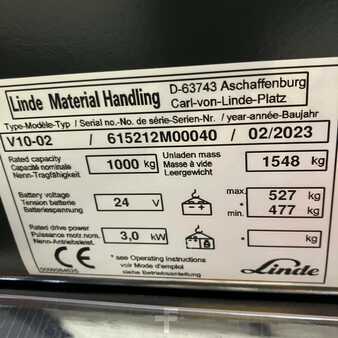 Vertical order pickers 2023  Linde V10-02 (5212) (23)