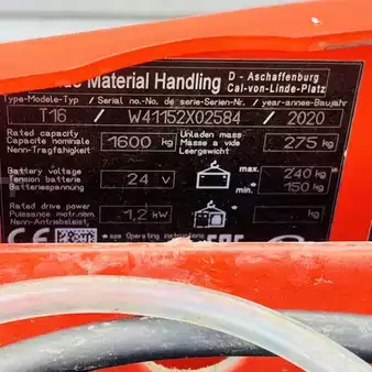 Lavtløftende truck 2020  Linde T16 (1152) (10)