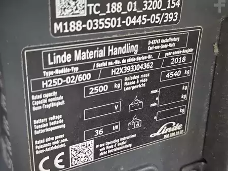 Wózki widłowe diesel 2018  Linde H25D-02/600 (12)
