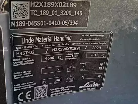 Wózki gazowe 2020  Linde H45T-02 (12)