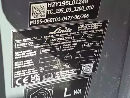 Wózki widłowe diesel 2022  Linde H60D-03 Triplex (11)