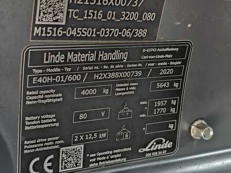 4-wiel elektrische heftrucks 2020  Linde E40H-01/600 (11)