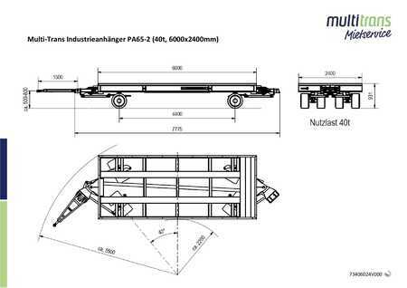 Multi-Trans Schwerlastanhänger 40t 6000x2400