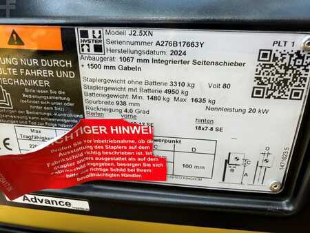 4-wiel elektrische heftrucks 2024  Hyster J 2.5XN (7)