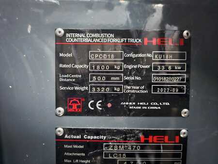 Carrello elevatore diesel 2022  Heli CPCD18 (9)