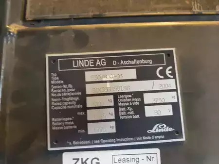 Electric - 4 wheels 2004  Linde E30/600,SHT115 3000kg/600mm (3600kg/500mm) (9)