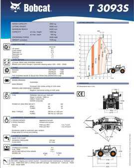 Manipulador fijo 2002  Bobcat T3093S 9300mm 3000kg Diesel 5644wh GOOD 2002' (2)