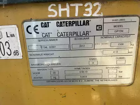 LPG VZV 2012  CAT Lift Trucks GP15N, SHT32., like NEW, vrey Good, 5222wh, FullCabs+Heater, EZH, SS, Trpl4700mm, Caterpillar (15)