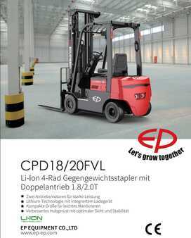 Electric - 4 wheels 2024  EP Equipment EP CPD18FVL, New, Li-Ion, SHT85 Trpl.4800m, 80V 205Ah Li-ion, 5 year warranty! (4)