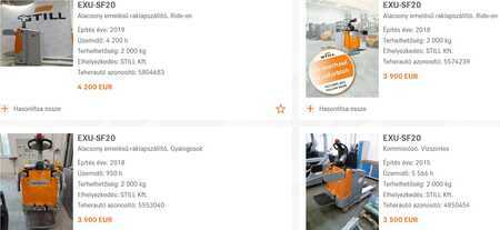 VZV s plošinou pro řidiče 2002  Still EGU20S, 2000kg, Felhajtható felállóplatformmal, iniciális emeléssel. (6)