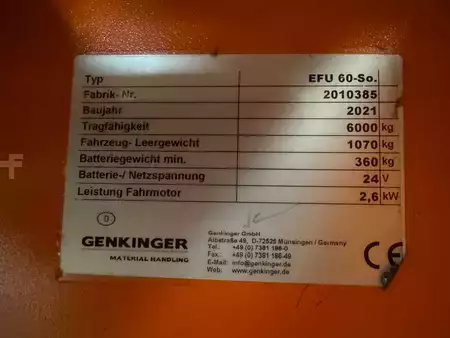 Transpalettes à conducteur porté 2021  Genkinger EFU 60-So. 6000kg / 750mm, Sondern, ToP, Very Good! (7)