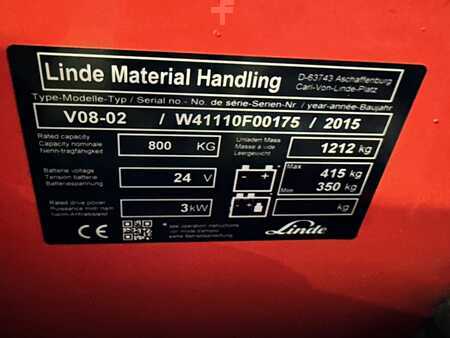 Préparateur de commande vertical 2015  Linde V 08-02 / 1110 (3)