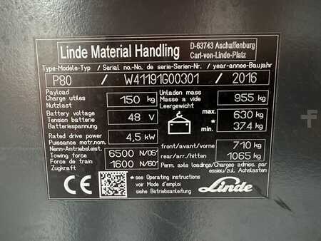 Veicoli elettrici con pianale 2016  Linde P 80 * DEMO !! (3)