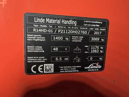 Schubmaststapler 2017  Linde R 14 HD 01 ( 1120 ) * Triplex FFL !! Camera !! (3)