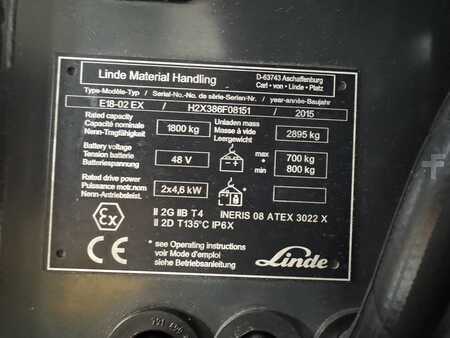 Elektro tříkolové VZV 2015  Linde E 18 - 386 / 02 Evo - Atex Proplan EX 2GD / Zone 1 - 21 - 22 * Triplex FFL !! (3)