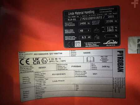 Skyvemast 2021  Linde R 14 - 01 ( 1120 ) *  Atex Pyroban EX 3G / Zone 2 * Triplex FFL  !! NEW battery !! (3)