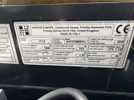 Porta-paletes elétrico 2020  Hyster P 1.8 - DEMO !! Atex Miretti EX 2G / Zone 1 !! RAVAS !! (4)