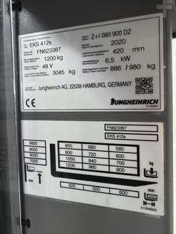 Vertical order pickers 2020  Jungheinrich EKS 412 s - Wire Guidance !! PSA !! Triplex FFL !! (3)
