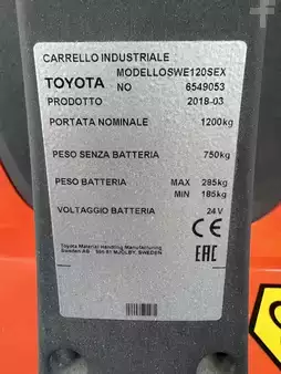 Ruční vysokozdvižný vozík 2018  Toyota SWE 120 S  * DEMO !! Atex Miretti EX 3D / Zone 22 !! (4)