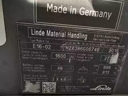 Elektro 3 Rad 2016  Linde E 16 - 386 / 02 Evo * Atex EX * Pyroban 3G / Zone 2 * Triplex FFL !! NEW battery !! (3)