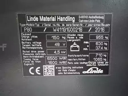 Platform trucks 2016  Linde P 80 * NEW battery !! (3)