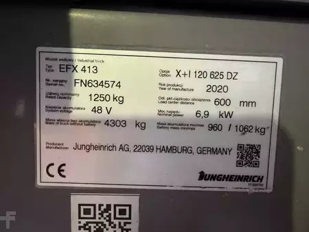 Smalle gangen trucks 2020  Jungheinrich EFX 413 X + i = Wire Guidance !! Triplex FFL !! NEW battery !! (4)