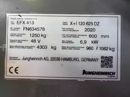 Carrelli per corridoi stretti 2020  Jungheinrich EFX 413 X + i = Wire Guidance !! Triplex FFL !! NEW battery !! (3)