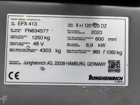 Carrelli per corridoi stretti 2020  Jungheinrich EFX 413 X + i = Wire Guidance !! Triplex FFL !! NEW battery !! (3)