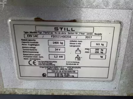 Wózek wysokiego podnoszenia 2017  Still EXV 14 C * DEMO * Atex EX * Miretti 2G / Zone 1 & 3D / Zone 22 * NEW battery !! (3)