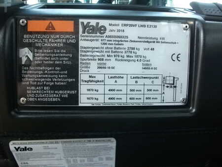 4-wiel elektrische heftrucks 2018  Yale ERP 20 VF (5)