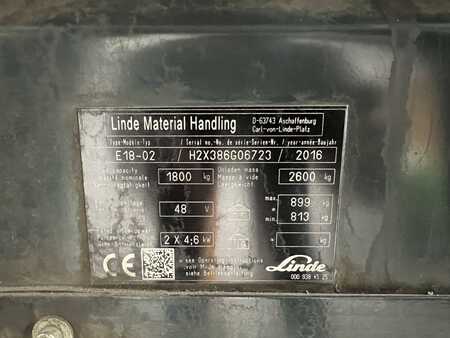 3-wiel elektrische heftrucks 2016  Linde E18-02 (6)