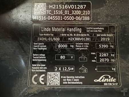 4-wiel elektrische heftrucks 2019  Linde E 40/600 HL (7)