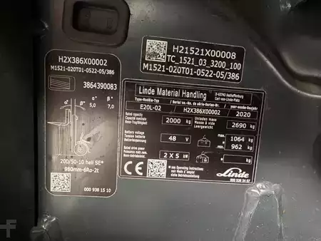 4-wiel elektrische heftrucks 2020  Linde E20L-02 (5)
