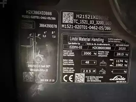 4-wiel elektrische heftrucks 2020  Linde E20L (5)