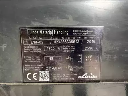 Elektryczne 3-kołowe 2016  Linde E 18-02 (8)