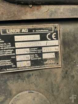 Carrello elevatore diesel 2001  Linde H45 - 4.5t/3+4Ventil/engine/is/working /HH4.100 mm/perkins (2)