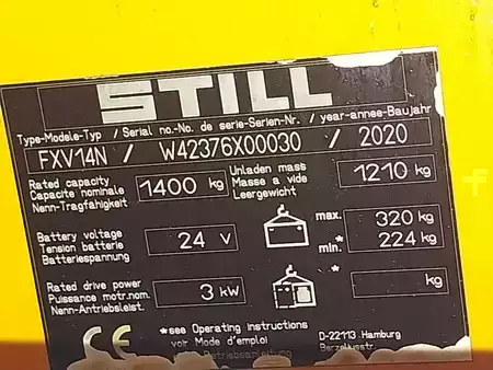 Ruční vysokozdvižný vozík 2020  Still FXV 14N (8)
